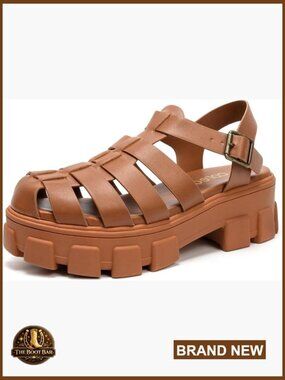 Chunky Block Heeled Fisherman Sandals Platform Wedge Summer Casual